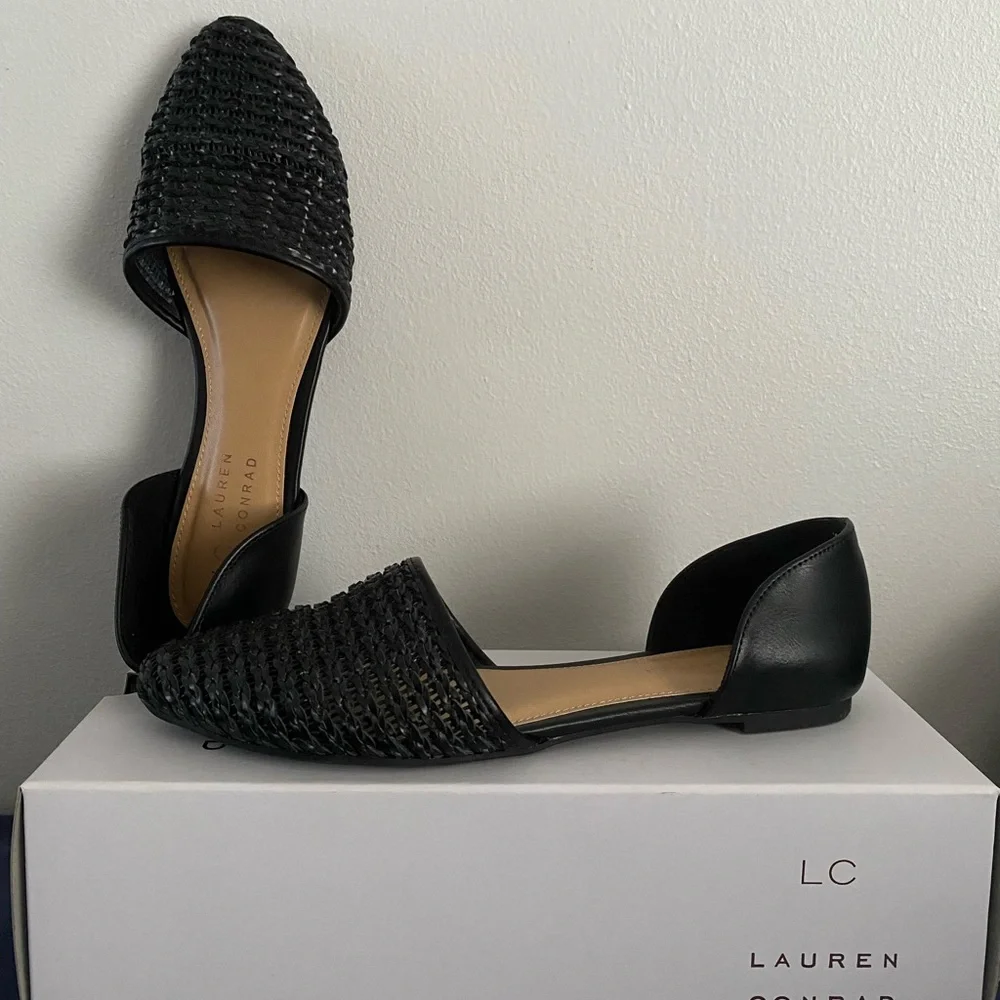 LC Lauren Conrad Black Woven Flats - Picture 2 of 6